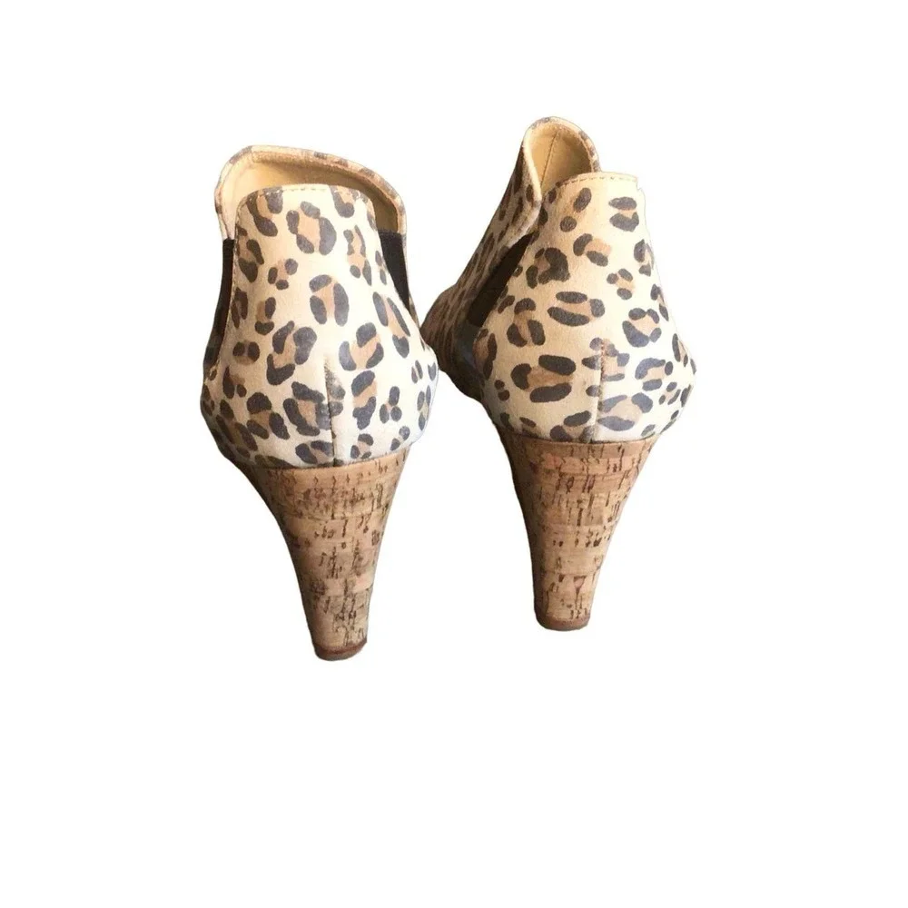 NWT Marchez Vouz Blue Leopard leather wedge heel shoes sz 9,5‎